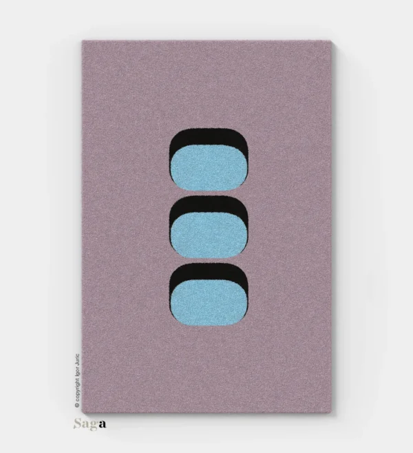 77 vuneni tepih roza varijanta - geometrijski dizajn od ovčje vune | SAGA Zagreb