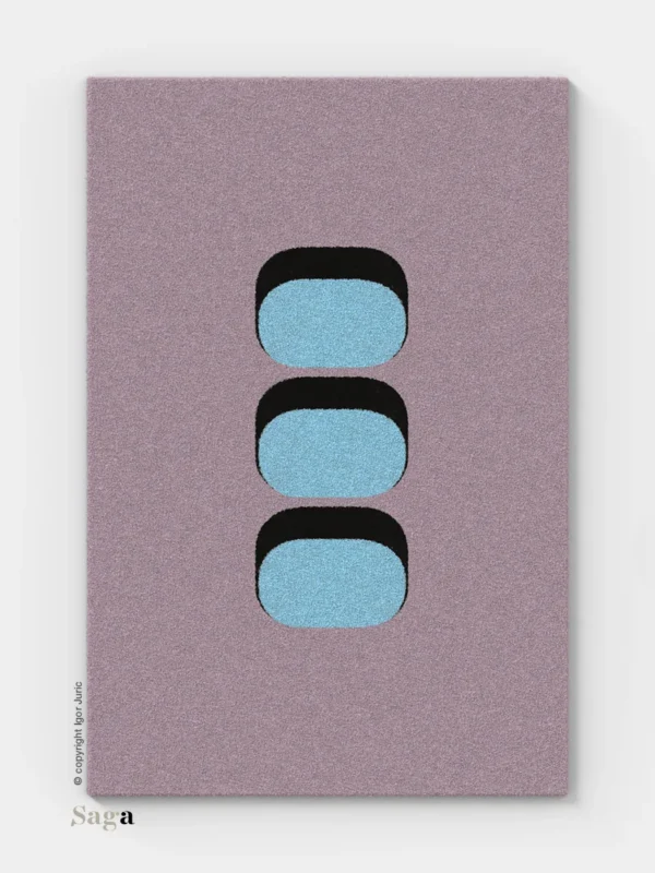 77 vuneni tepih roza varijanta - geometrijski dizajn od ovčje vune | SAGA Zagreb