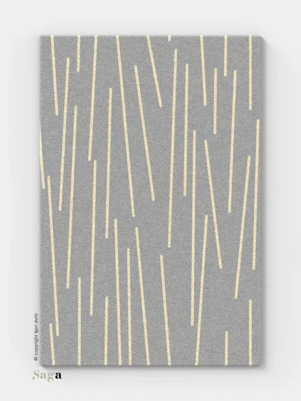 Tepisi Zagreb model Lonja: 100% ovčja vuna i 100% dizajn. Ručno taftani vuneni tepih debljine 20 mm, inspiriran hrvatskom rijekom. Prirodni tok.