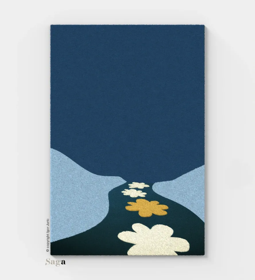 Detalj teksture tepiha od 100 posto ovčje vune SAGA debljine 20 mm.