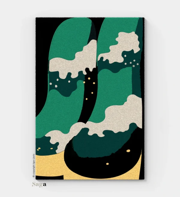 Tepisi Zagreb model Snijeg Na Cipeli: 100% ovčja vuna i 100% dizajn. Ručno taftani vuneni tepih debljine 20 mm, zimski motivi za toplu atmosferu.