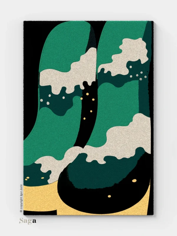 Tepisi Zagreb model Snijeg Na Cipeli: 100% ovčja vuna i 100% dizajn. Ručno taftani vuneni tepih debljine 20 mm, zimski motivi za toplu atmosferu.