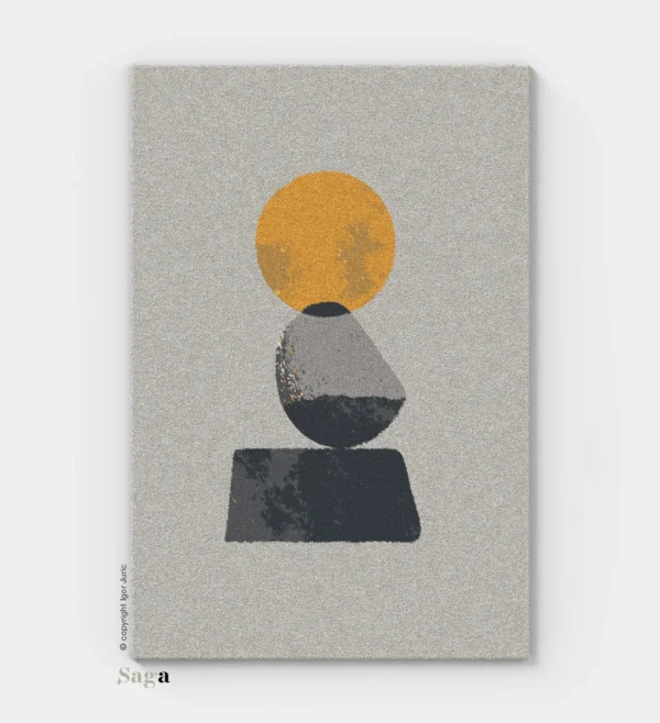 Stonemoon vuneni tepih zelena varijanta - kameni motiv od ovčje vune | SAGA