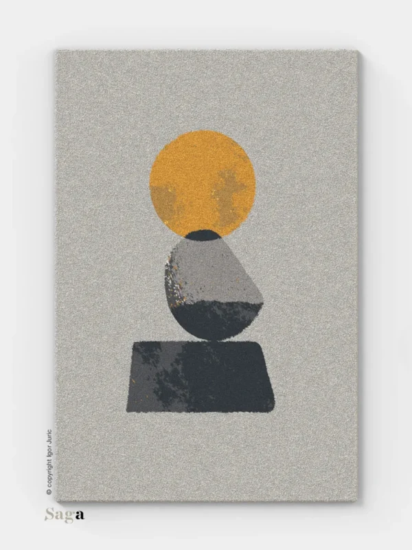 Stonemoon vuneni tepih zelena varijanta - kameni motiv od ovčje vune | SAGA