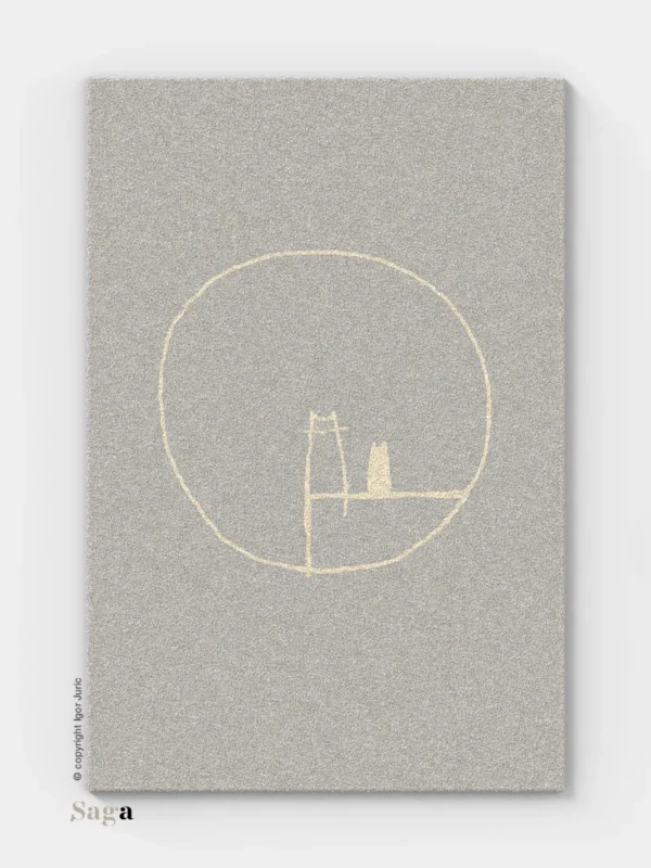 Two vuneni tepih siva varijanta - geometrijski dizajn od ovčje vune | SAGA