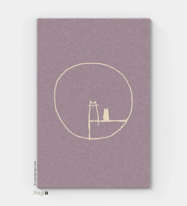 Two vuneni tepih roza varijanta - dualni dizajn od 100% ovčje vune | SAGA