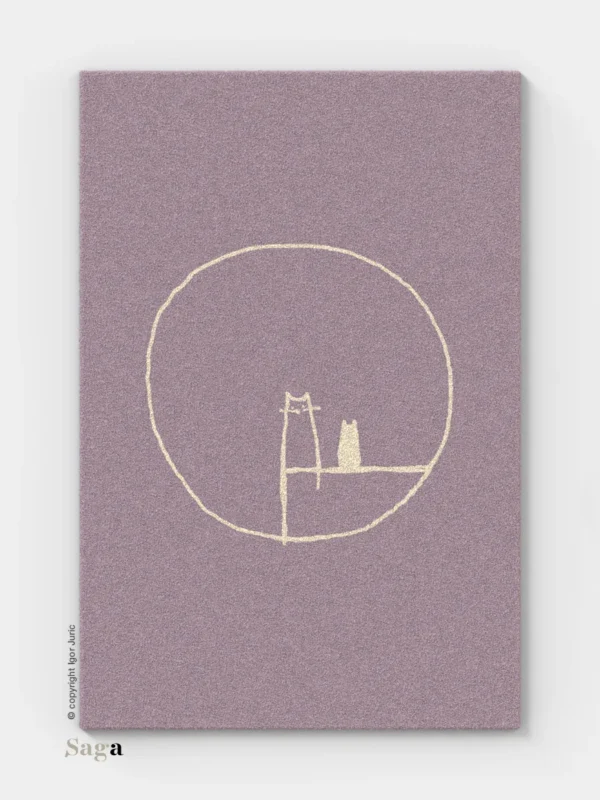 Two vuneni tepih roza varijanta - dualni dizajn od 100% ovčje vune | SAGA