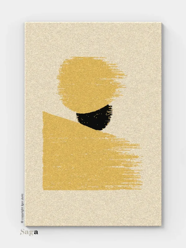 View vuneni tepih žuta varijanta - panoramski motiv od ovčje vune | SAGA Zagreb