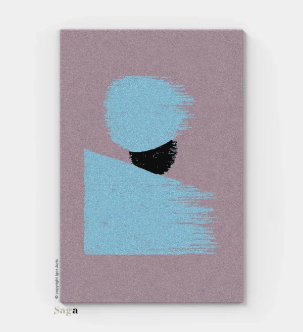 View vuneni tepih plava varijanta - panoramski dizajn od ovčje vune | SAGA