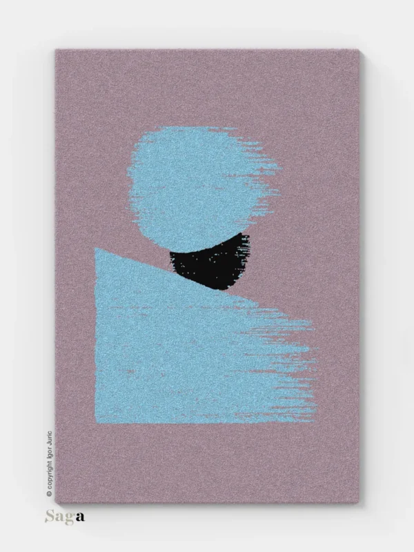 View vuneni tepih plava varijanta - panoramski dizajn od ovčje vune | SAGA