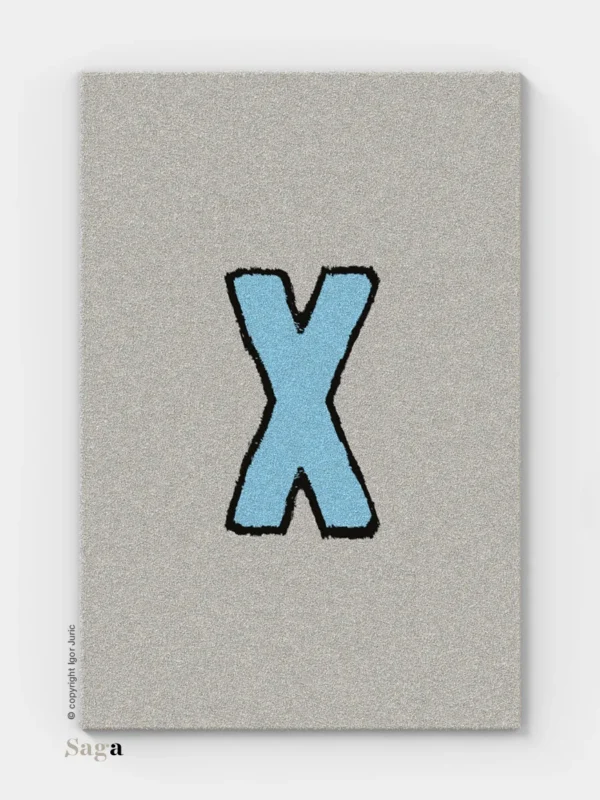 X vuneni tepih siva varijanta - dizajnerski tepih od 100% vune | SAGA